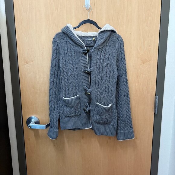 Cabela’s toggle cable knit sherpa hoodie women’s S - Picture 1 of 5
